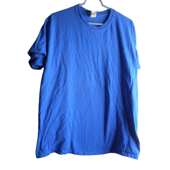 Pre-owned Gildan Heavy Cotton Solid Blue T Shirt Sz L 100% Cotton - Picture 1 of 4